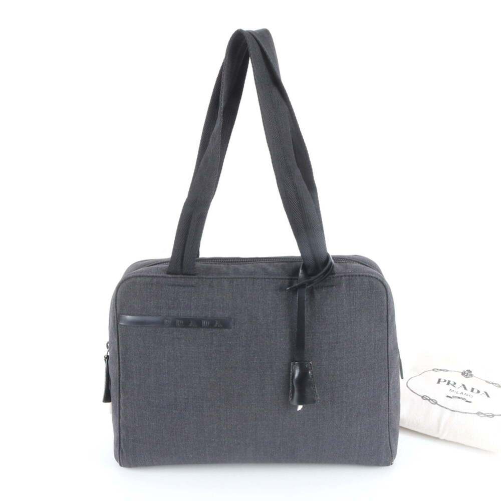 Pradasports Prada Sport Leather Canvas Handbag Tote Bag - Black Brand Name Wo...